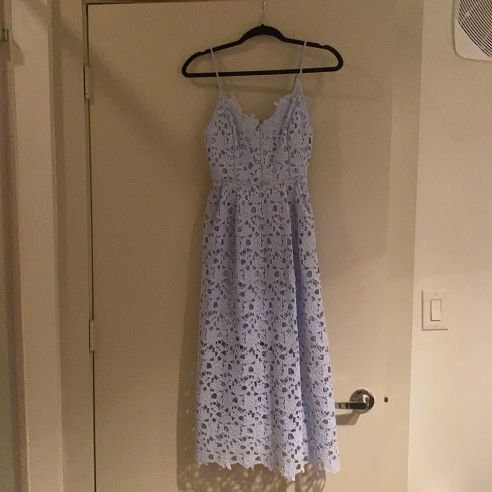 Blue midi lace dress